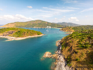 Top view seashore waves nature background,Amazing waves crashing on rocks seascape view