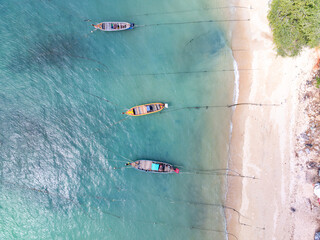 Aerial top view beach sea waves surface nature background