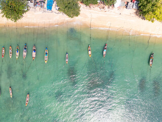 Aerial top view beach sea waves surface nature background