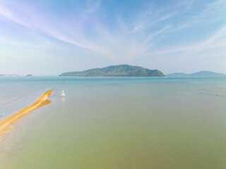 Aerial top view beach sea waves surface nature background