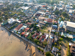 Aerial view village in Phuket Thailand nature background