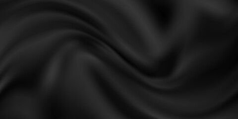 Black gray satin dark fabric texture luxurious shiny that is abstract silk cloth background with patterns soft waves blur beautiful, hand-drawn digital illustration