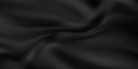 Black gray satin dark fabric texture luxurious shiny that is abstract silk cloth background with patterns soft waves blur beautiful, hand-drawn digital illustration