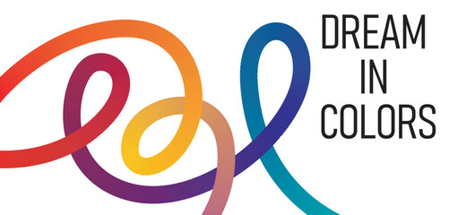 Colorful swirls and the text dream in colors create an artistic design