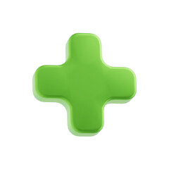 Obraz premium 3D Plus Icon — Add, Increase, Positive Symbol Illustration