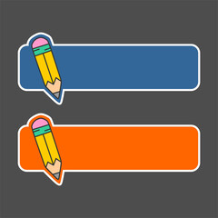 Colorful Pencil Shaped Label name and text input