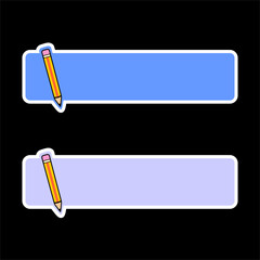Colorful Pencil Shaped Label name and text input