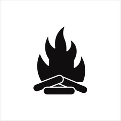 campfire icons. simple solid vector