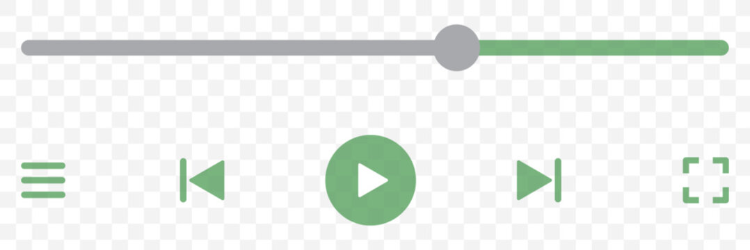 audio or video player progress loading bars with time slider, play and pause, rewind and fast forward buttons.
