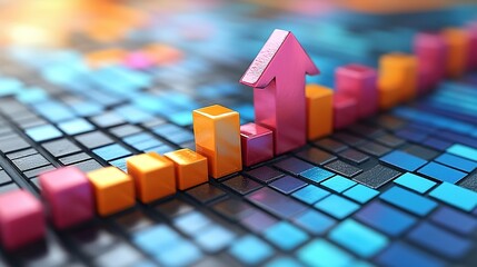 business graph with arrow