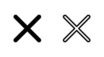Close icon symbol for apps and websites. Delete sign and symbol. cross sign