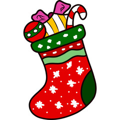 christmas sock with gifts