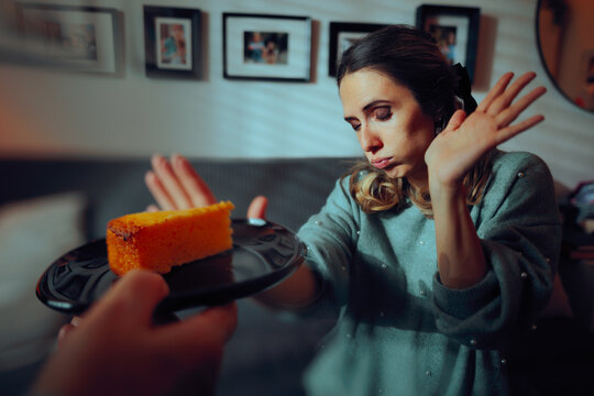 Woman Refuses Food While Visiting her Friend. Lady suffers from orthorexia and does not want to eat carbs
