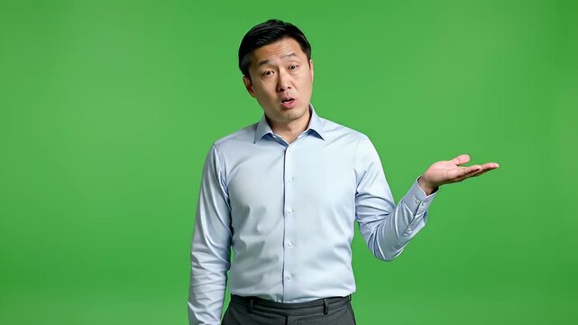 Presenter on green screen demonstrating concepts.