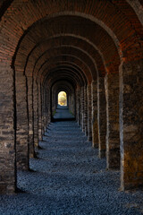 The profound beauty of the ancient arched corridor