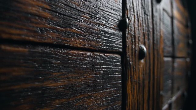 A weathered brown timber plank pattern features a rough natural grain texture on an old dark oak wooden wall surface