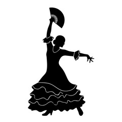 Passionate Spanish Flamenco Fan Dancer