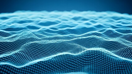 Flowing waves of glowing digital particles