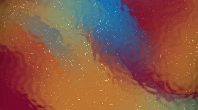 abstract animation featuring swirling liquid textures in vibrant red, blue, and teal tones. The glossy, fluid surface creates a dynamic, artistic, and slightly distorted visual effect.