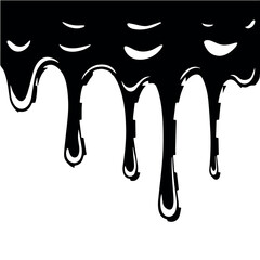 Dripping black paint vector illustration for graphic design and creative projects with liquid effect art 100