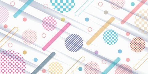 立体　かわいい　カラフル　模様　背景