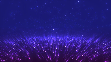 Electric Purple and Blue Light Streaks Erupting Background
