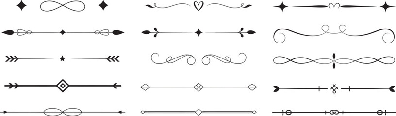 Collection of Decorative Ornate Dividers and Page Ornaments