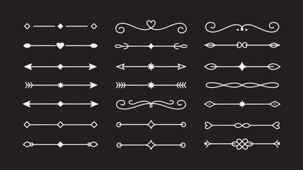 Collection of Ornate Vintage Decorative Line Dividers and Ornaments