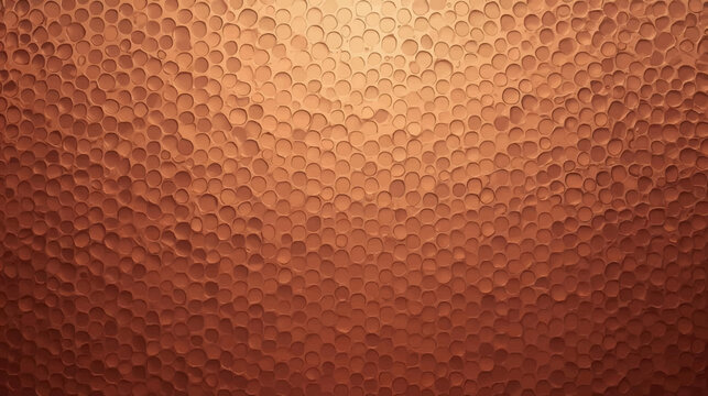Close-up view of a hammered copper surface with a textured, dimpled pattern and warm metallic sheen.