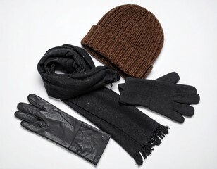 Winter wear hat, scarf, and gloves