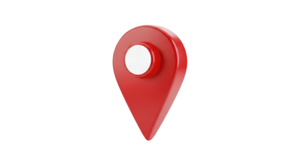 3d red map location pin icon isolated on transparent background