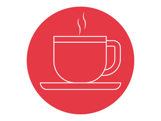 Tea cup icon. Christmas outline icon. Simple vector illustration in modern thin line style.
