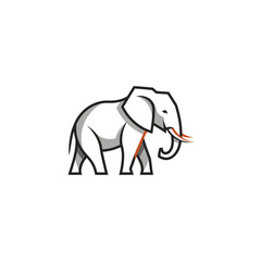 Obraz premium Illustration of an Elephant in a Minimalistic Style for Creative Projects
