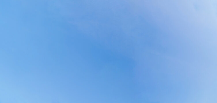 Clear Blue Sky Background and Banner Template for Design, Horizontal Panorama View, No Clouds