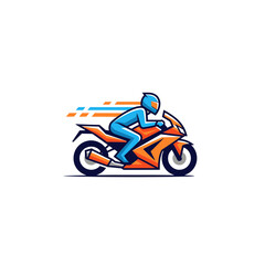 Fototapeta premium High-Speed Motorcycle Racing, Rider in Motion, Urban Street, Digital Illustration, Dynamic Environment, Side View, Speed and Adrenaline