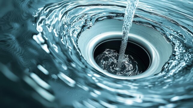 Efficient drainage: water flowing for cleanliness.