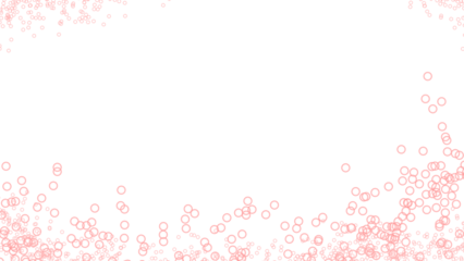Abstract red circle particles on black background, dynamic frame border with copy space for text, design, posters, and modern layouts.