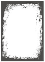 Abstract White Irregular Geometric Shape on Dark Gray Background with Copy Space