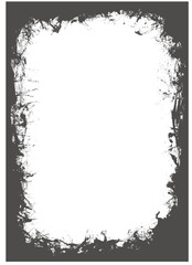 Minimalist Negative Space Abstract White Geometric Shape on Dark Grey Background