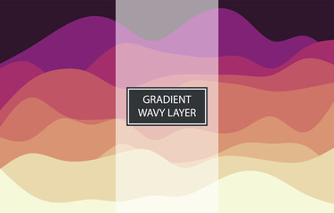 Obraz premium Abstract Wavy Gradient Layers Background Design