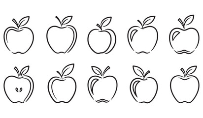 Apple - vector icon. apple icon illustration, Apple vector silhouette set design, apple icon set illustration Two apple silhouette vector illustration