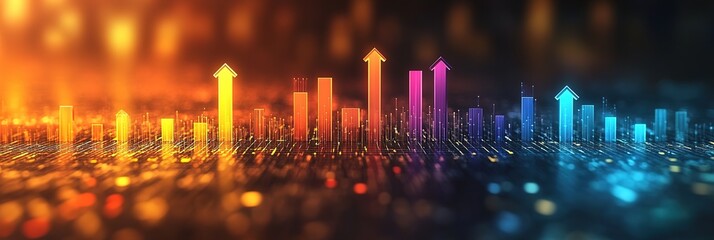 Rising business arrow chart