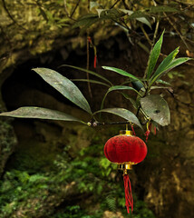 Traditional red Chinese lantern. Chinese New Year. Chinese holidays. Symbol of China.