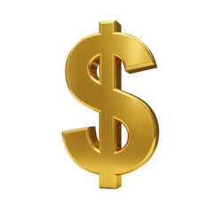 Obraz premium Shiny golden dollar sign symbol representing wealth finance and currency isolated on transparent background