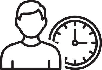 Professional silhouette representing employee time management and scheduling efficiency for modern workforce planning