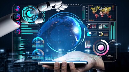 AI-powered global network interface enabling real-time data interaction, virtual assistant support, and artificial intelligence-driven internet communication insights. Thunk