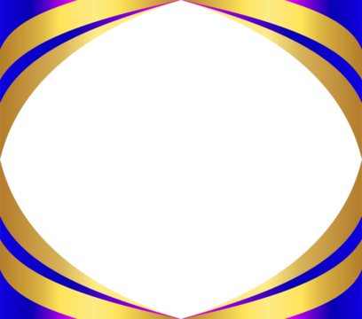 Abstract Gold and Blue Frame with an Oval Black Background Design Element
