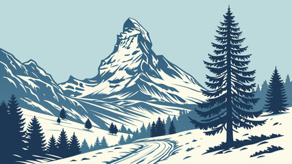 winter landscape with trees