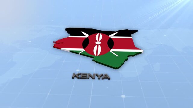 Kenya Map Geographic Map and Flag Animated Motion Graphic Background | Kenya Map Animation