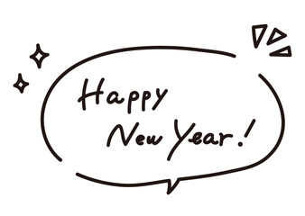 Speech bubbles and New Year's greetings